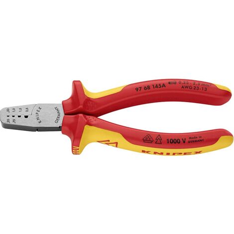 [GEBRAUCHT] Crimpzange Knipex 97 68 145 A Aderendhülsen 0.25 Bis 2.5 Mm² B-Ware