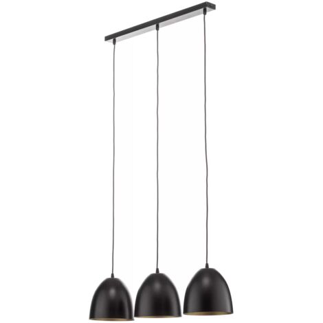 [GEBRAUCHT] Emibig Lighting Pendelleuchte Lenox Hängeleuchte Lampe Dreiflammig Schwarz/Gold B-Ware