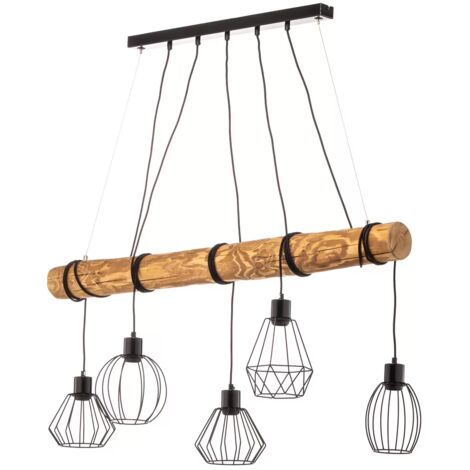 [GEBRAUCHT] Envostar Various Pendel Hängeleuchte Hängelampe Leuchte 5 Flammig Kiefer Natur B-Ware