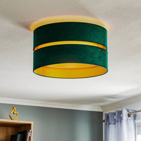 [GEBRAUCHT] Euluna Deckenlampe Deckenlampe Lampe Leuchte Duo Aus Textil Grün Gold ø40cm B-Ware