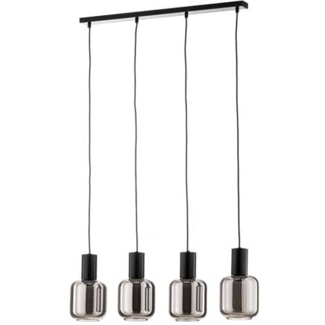 [GEBRAUCHT] Euluna Pendelleuchte Smoke Rauchglasschirme 4 Flg Hängeleuchte Deckenlampe E27 B-Ware