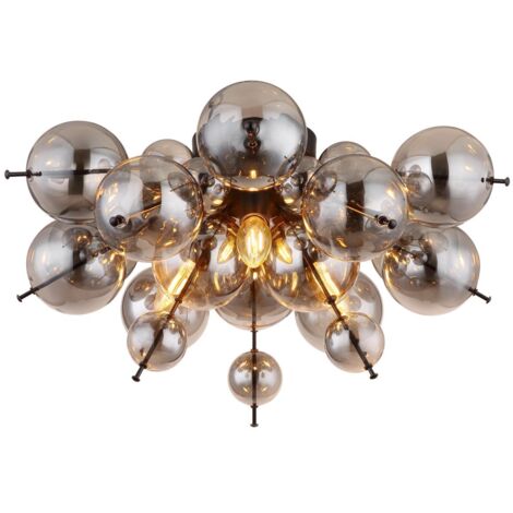 [GEBRAUCHT] Globo Lighting Deckenleuchte Udo Deckenlampe Farbglas Eisen 3-flammig Schwarz