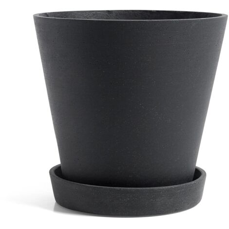 [GEBRAUCHT] Hay Blumentopf Pflanzgefäß Topf Schwarz Xl Untersetzer Gartentopf Polyresin B-Ware