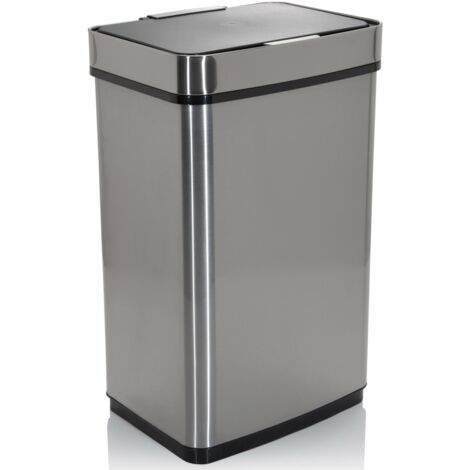 [GEBRAUCHT] Hjh Office Abfallsammler Mülleimer Clean Iv Abfalleimer Sensor 60 L Stahl Silber B-Ware
