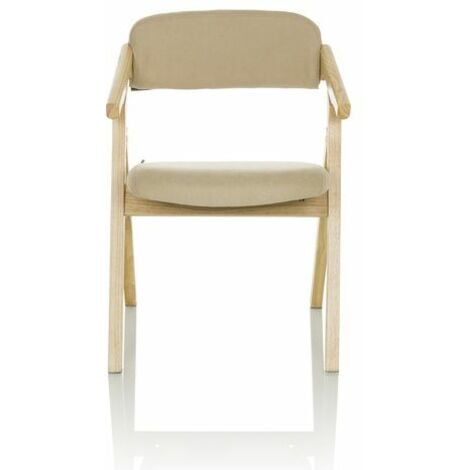 [GEBRAUCHT] Hjh Office Besucherstuhl Klappstuhl Scandio Holzrahmen Beige Stoff B-Ware