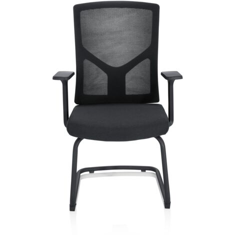 [GEBRAUCHT] Hjh Office Besucherstuhl Konferenzstuhl Stuhl Schwarz Armlehne Breton B-Ware