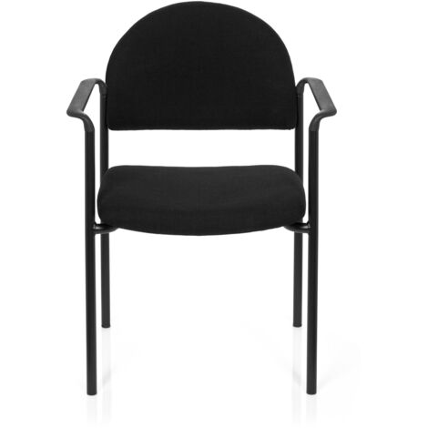 [GEBRAUCHT] Hjh Office Vierfußstuhl Besucherstuhl Konferenzstuhl Schwarz Armlehnen Stoff B-Ware