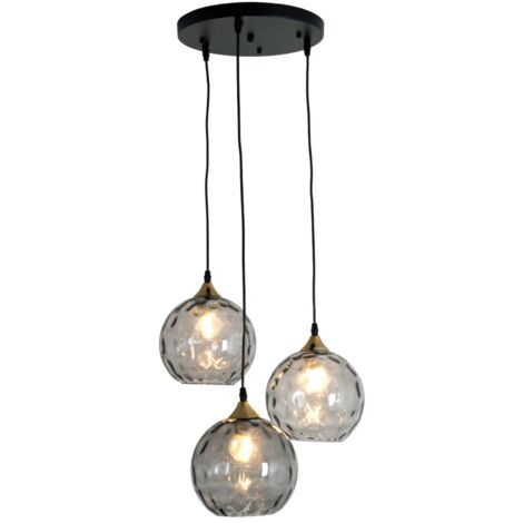 [GEBRAUCHT] Holländer Hängeleuchte Milano Drei Schirme Aus Rauchglas Deckenlampe Lampe B-Ware