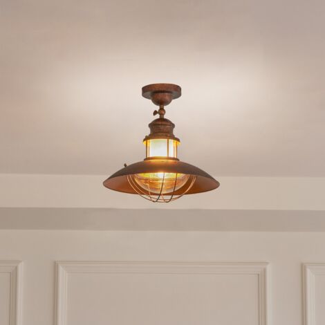 [GEBRAUCHT] Lindby Deckenlampe Louisanne Hängeleuchte Lampe Leuchte Rustikal Rostbraun E27 B-Ware