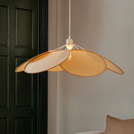[GEBRAUCHT] Lindby Hängeleuchte Astraia natur Weiß Rattan Ø 80 cm Deckenlampe Lampe Leuchte