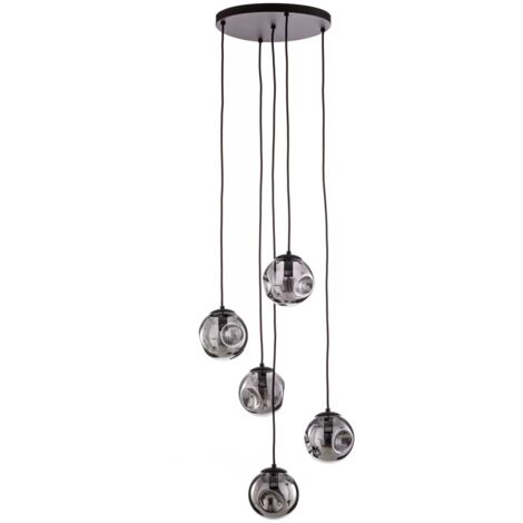 [GEBRAUCHT] Lindby Hängeleuchte Valentina Glas Rauchgrau Rund Hängelampe Lampe Leuchte S965 B-Ware