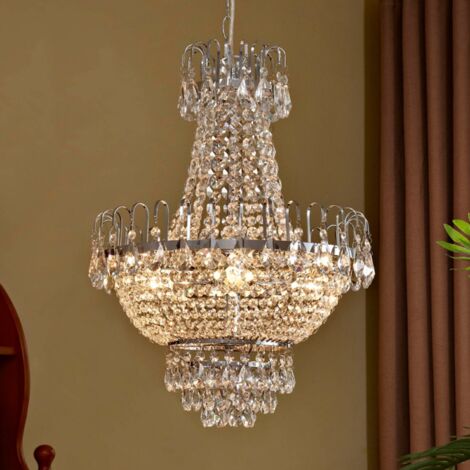 [GEBRAUCHT] Lindby Kristall Pendelleuchte Casparia Kronleuchter Deckenlampe Lampe E14 Chrom B-Ware