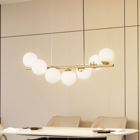 [GEBRAUCHT] Lucande Hängeleuchte Isandro Gold Opal 7 Flammig Deckenlampe Deckenleuchte Spot B-Ware