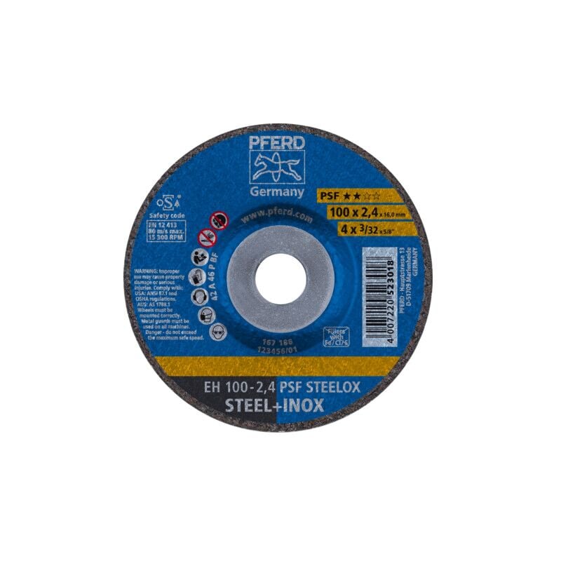Image of Pferd - gebraucht] Trennscheiben Scheiben Eh 100 2,4 Psf Steelox/16,0 Stahlbearbeitung B-Ware