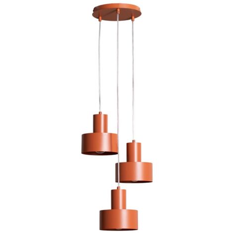 [GEBRAUCHT] Rif Hängeleuchte Pendelleuchte Deckenlampe Ziegelrot Rund 3 Flammig ø 33 Cm B-Ware