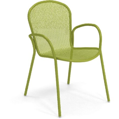 [GEBRAUCHT] Ronda Xs Gartenarmlehnstuhl Gartenstuhl Grün Pulverbeschichtet Bx Hx T 58x83x62cm B-Ware