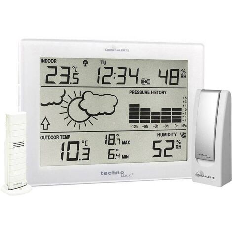 [GEBRAUCHT] Techno Line Ma 10006 Mobile Funk Wetterstation Wetter Funk Digital Uhr Grün Grau B-Ware
