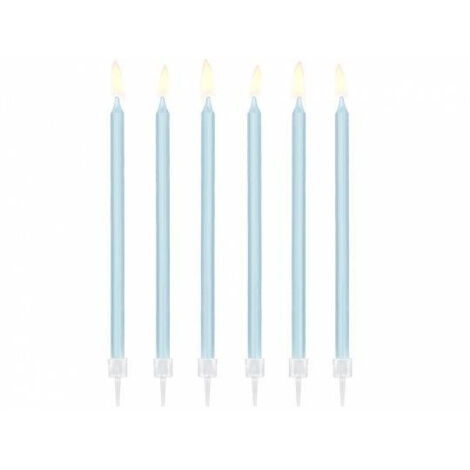 Geburtstagskerzen, schlicht, blau, 14 cm, 12 Stk.