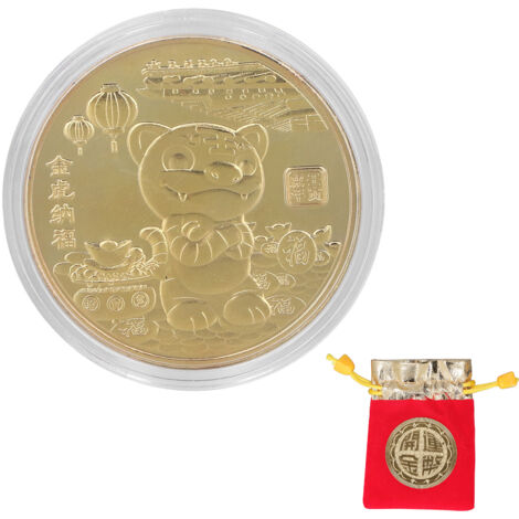 Gedenkmünze Jahr des Tigers Chinesisches doppelseitiges Reliefdesign Glücksbringer-Kollektion Symbol für Stärke und Vitalität