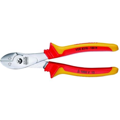 GEDORE 1550993 - VDE Pince coupante diagonale Power avec manchon isolant , VDE 8316-180 H