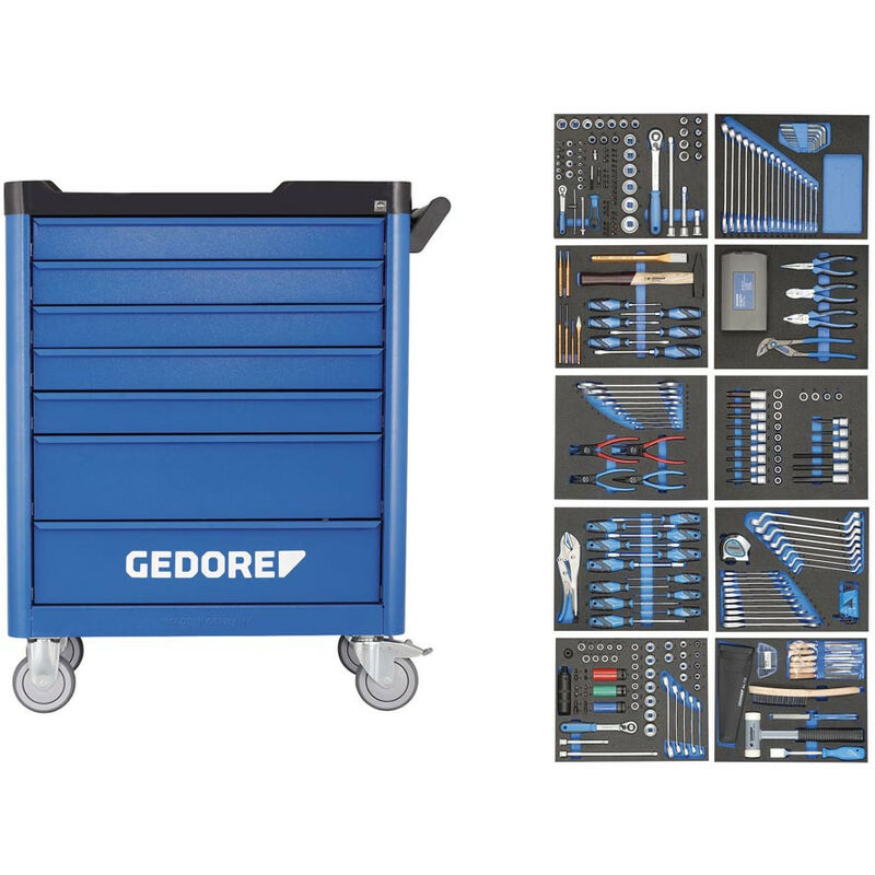Gedore 2980347 Tool trolley with assortment 308pcs