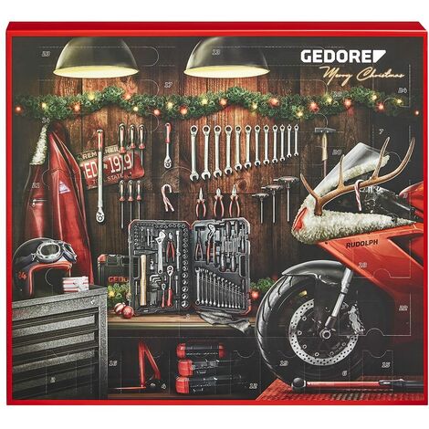 GEDORE 3304900 Red R49002042 Calendario dell'Avvento 2022, 42 pezzi, calendario dell'Avvento da uomo, regalo per uomini, calendario dell'Avvento con attrezzi 2022