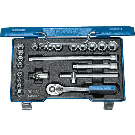 GEDORE 6239700 - Jeu de clés à douille 3/8" 22 pièces profil UD 6-22 mm , D 30 HMU-10