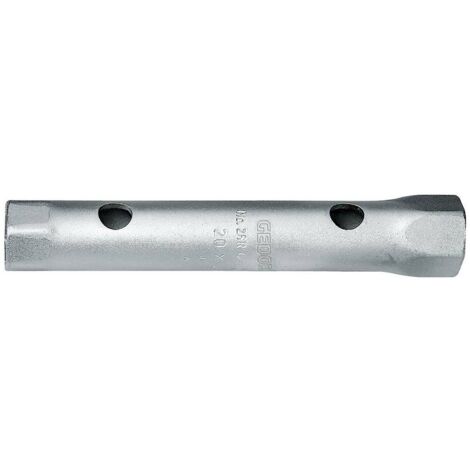 GEDORE Chiave a Tubo Doppia, 22 e 24 mm, Chiave a Tubo Esagonale, Lunga 180 mm, Chiave a Pipa Doppia per Dadi, Chiave a Bussola Meccanico, 26 R 22 x 24, Acciaio Cromato