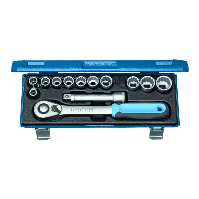 2545829 - Jeu de clés à douille 1/2' 13 pcs ud 10-24 mm , d 19 KMU-20 - Gedore