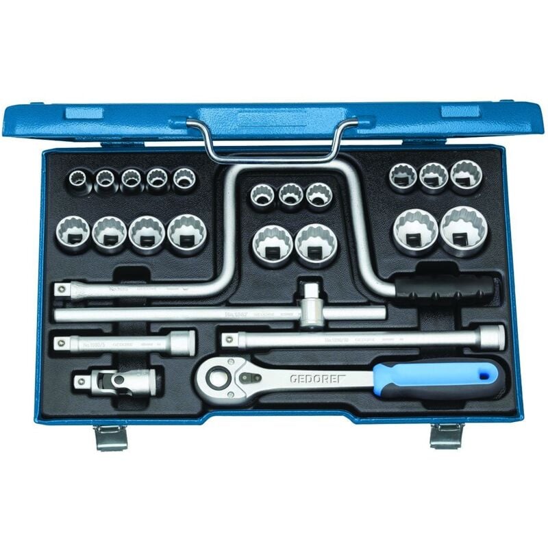 6151960 - Jeu de clés à douille 1/2' 25 pcs ud 10-32 mm , d 19 TMU-10 - Gedore