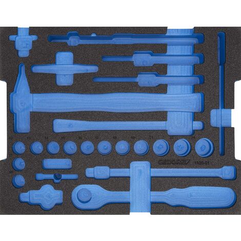 vhbw Insert en mousse compatible avec Bosch Sortimo L-Boxx coffre à outils  - mousse rigide / mousse PE, bleu