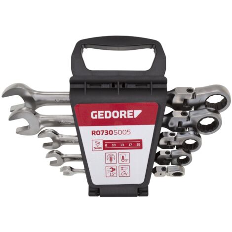 Gedore Jeu de clés à cliquet articulées SW 8-19 mm R07305005