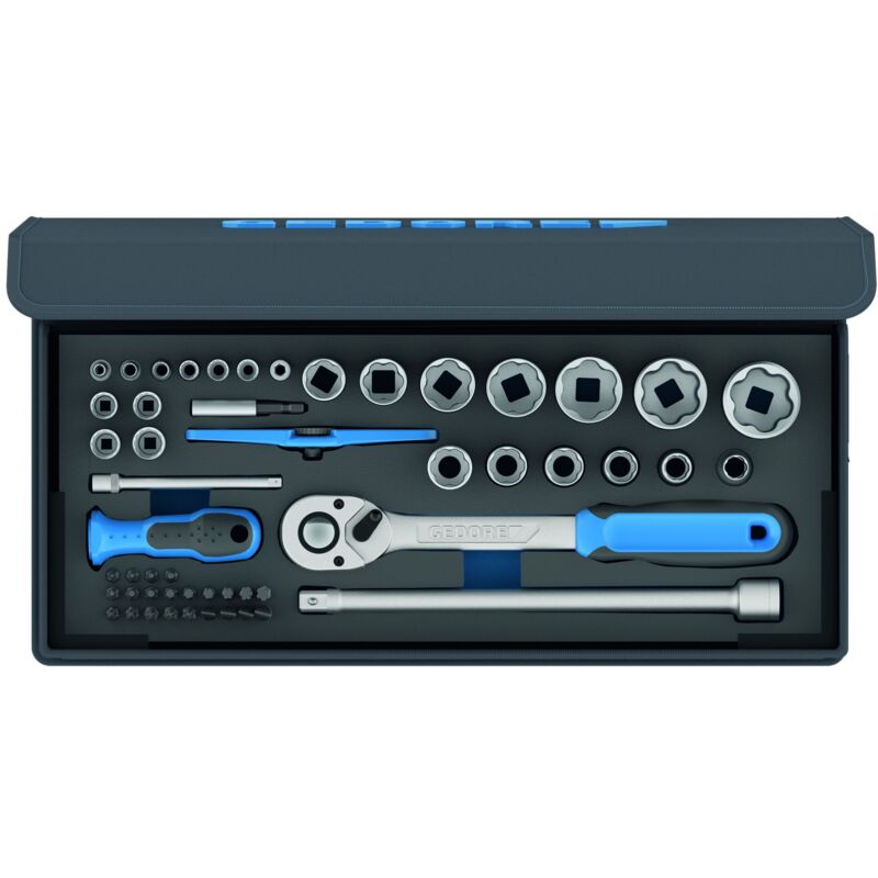 3085031 - Jeu de clés à douille 1/4' 1/2' 52 pcs , tc 19-20-MU-10 - Gedore
