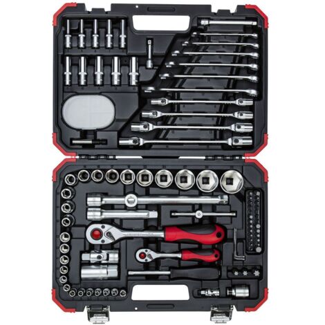 Gedore – Jeu de douilles 92 pièces R46003092 – Douilles 1/4' et 1/2' – Acier chrome-vanadium – Conforme DIN 3124 – Pour maintenance et artisanat - Q304752