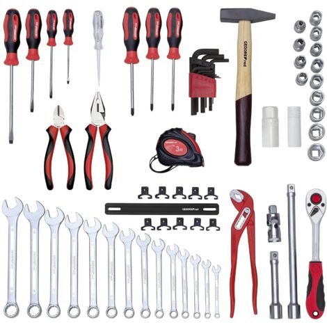 Gedore – Jeu d'outils tournevis 57 pièces 3301640 – Mallette en plastique ABS résistante – Dimensions L 445 x P 180 x H 380 mm - R21650057