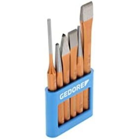 GEDORE Juego de herramientas, Set de 6 piezas, Lleno, En soporte de PVC, Cinceles, Granetes, Botadores, Herramientas, 106