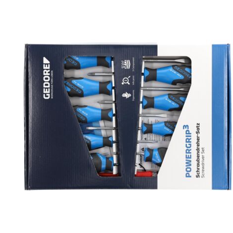 Gedore Officina e meccanica Kit cacciaviti 10 parti Taglio, Croce Phillips