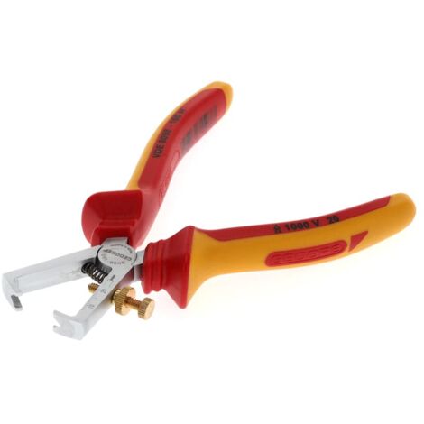 GEDORE Pinza Spellafili Professionale VDE, Regolabile per Fili da 0.8 a 6.0 mm², Pinza Spellafili Elettricista, con Molla di Apertura e Vite di Regolazione, VDE 8098-160 H