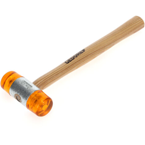 Gedore Plastikhammer, Ø 40 mm, Auswechselbare Köpfe aus Cellulose-Acetat, Robuster Stiel aus Esche