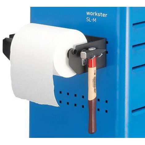 Gedore – Porte-rouleau de papier 2997754 – Tôle d'acier noire RAL 9005 – Compatible chariots Euro 10 x 38 mm – Diamètre max 320 mm