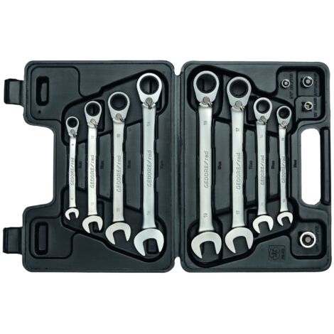 GEDORE RED 3300059 - Jeu de clés à cliquet à anneau à extrémité ouverte SW8-19mm 12 pcs , R07203012
