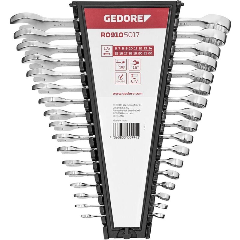 Gedore - red 3300994 - Jeu de clés mixtes SW6-22mm 17 pcs , R09105017