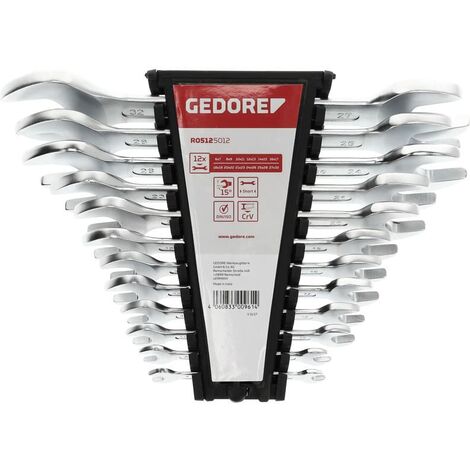 GEDORE red Chiave a Due Bocche, Set di 12 Pezzi, 6-32 mm, in Metrica, Corta, Chiave a Cricchetto, R05125012