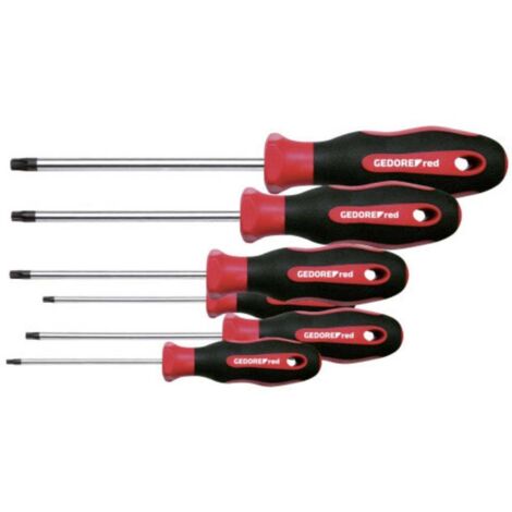 GEDORE Red Giravite Torx, Set di 6 Pezzi, Cacciavite Torx, Giravite, Impugnatura Bicomponente, Acciaio, Utensile, R38402006