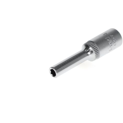 GEDORE Red Inserto Chiave a Bussola Lunga, Attacco 1/4 pollici, 6.3 mm, Bocca Esagonale, Chiave a Bussola 4 mm, Utensile, R41000409, Acciaio
