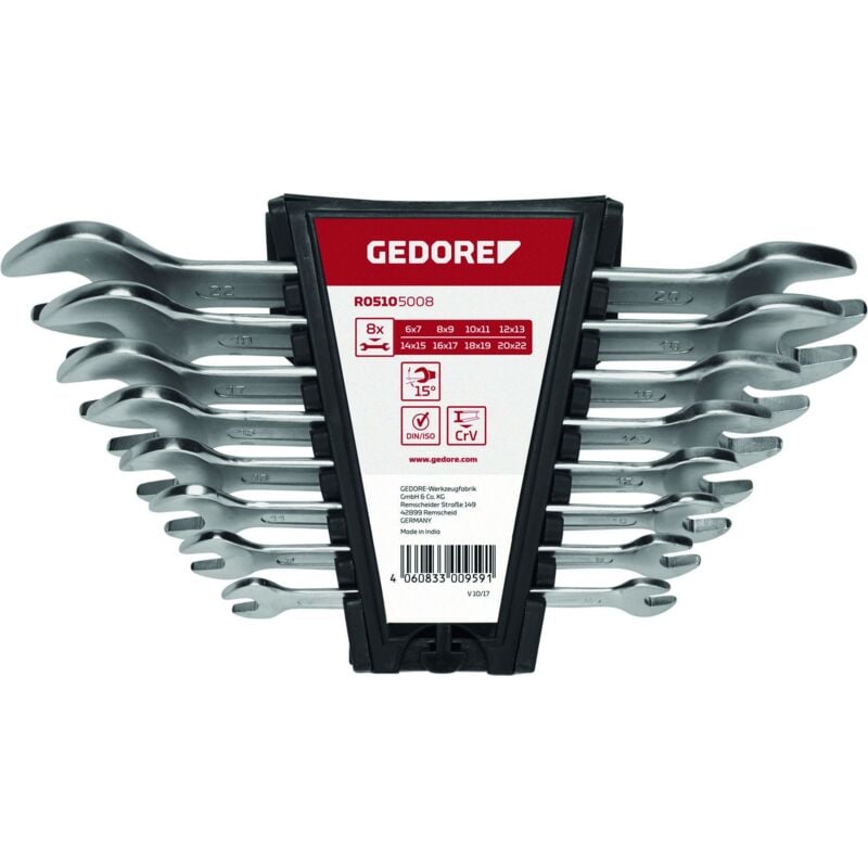 Gedore - red 3300959 - jeu d'embouts doubles SW6-22mm 8 pcs. , R05105008