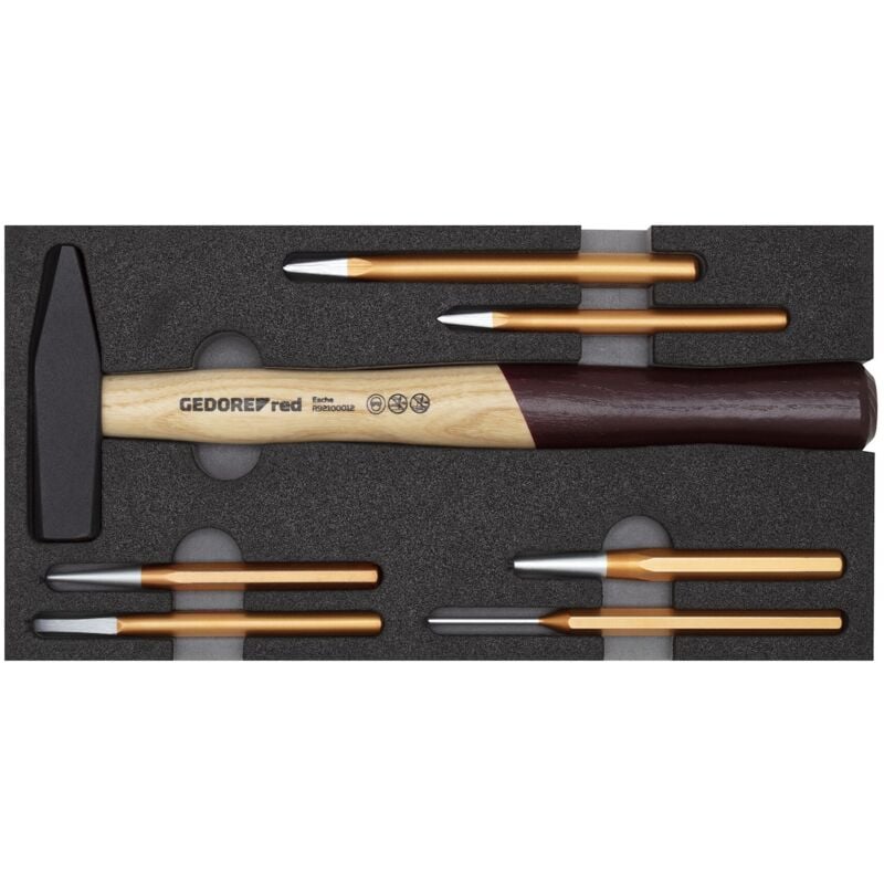 Red 3301718 - Jeu de marteaux et burins 2/6 module ct 7 pcs , R22150019 - Gedore