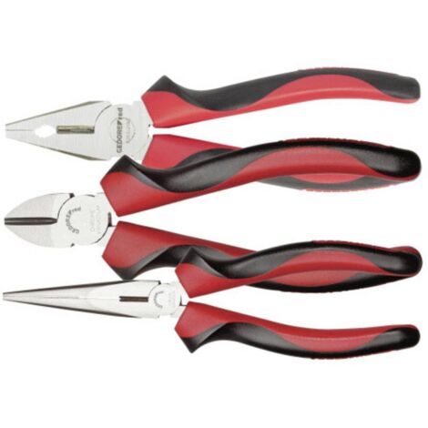 GEDORE Red Pinze Universale, Set di 3 Pezzi, Utensili con Pinza Universale, Tronchese Laterale e Pinza a Becchi Mezzotondi, R28002003