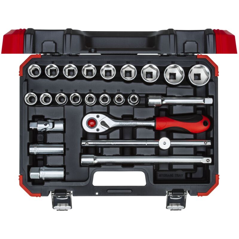 Red 3300055 - Jeu de clés à douille 1/2 SW10-32mm 24 pieces , R69003024 - Gedore