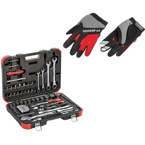 Gedore RED Steckschlüssel-Satz 97-tlg. +Handschuhe